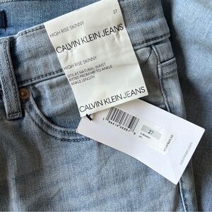 Calvin Klein High Rise Straight Denim Jeans Light Wash Women’s Size 27